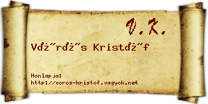 Vörös Kristóf névjegykártya