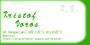 kristof voros business card